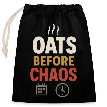 Porridge Breakfast Culture Overnight - Closable cotton gift bag (25x30cm) - black - Front