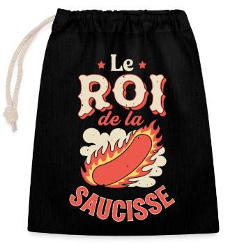 Le Roi de la Sauce Flamme - Sac cadeau en coton avec cordon (25 x 30 cm) - noir - Devant