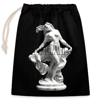 Marble Sculpture Dance Pose - Closable cotton gift bag (25x30cm) - black - Front