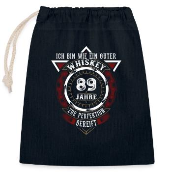 89. Geburtstag Whiskey Whisky - Verschließbarer Geschenkbeutel aus Baumwolle (25x30cm) - Navy - Vorne
