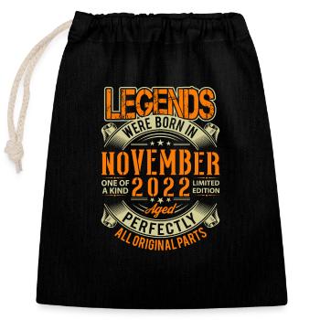 2022 November Geburtstag Legende - Verschließbarer Geschenkbeutel aus Baumwolle (25x30cm) - Schwarz - Vorne