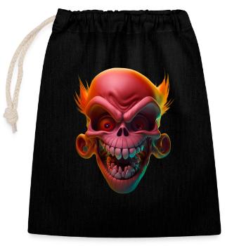 Crâne rouge rieur - Sac cadeau en coton avec cordon (25 x 30 cm) - noir - Devant