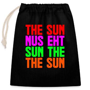 Le soleil - Sac cadeau en coton avec cordon (25 x 30 cm) - noir - Devant