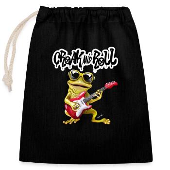 CROAK AND ROLL - Sac cadeau en coton avec cordon (25 x 30 cm) - noir - Devant