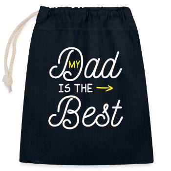 Papa est le meilleur - Sac cadeau en coton avec cordon (25 x 30 cm) - bleu marine - Devant
