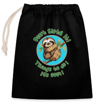 Ne le paressez pas ! - Sac cadeau en coton avec cordon (25 x 30 cm) - noir - Devant