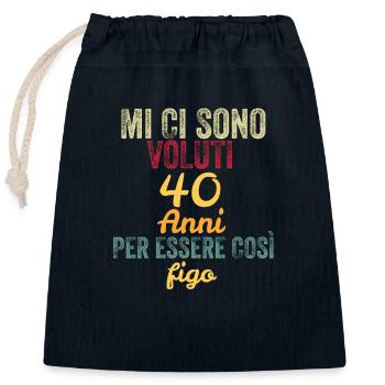 It Took Me 40 Years to Be So Cool - Closable cotton gift bag (25x30cm) - navy - Front