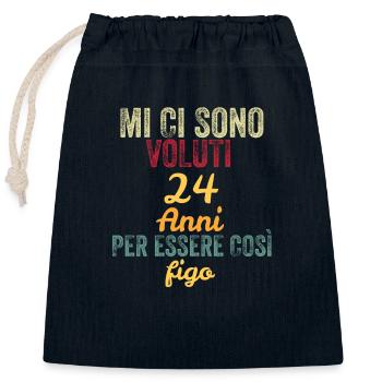 It Took Me 24 Years to Be So Cool - Closable cotton gift bag (25x30cm) - navy - Front
