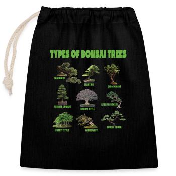 Arten von Bonsaibäumen Bonsai Japan Jahrgang - Verschließbarer Geschenkbeutel aus Baumwolle (25x30cm) - Schwarz - Vorne