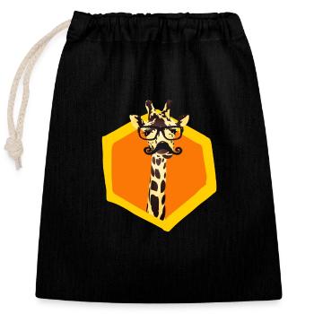 girafe 6eck hippie enfants drôles d'orange lunettes b - Sac cadeau en coton avec cordon (25 x 30 cm) - noir - Devant