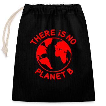 There is no planet B - Sac cadeau en coton avec cordon (25 x 30 cm) - noir - Devant