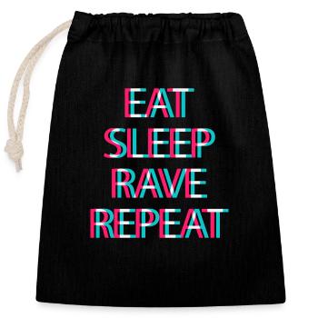 Techno Rave Festival Electro Musik Raver - Verschließbarer Geschenkbeutel aus Baumwolle (25x30cm) - Schwarz - Vorne