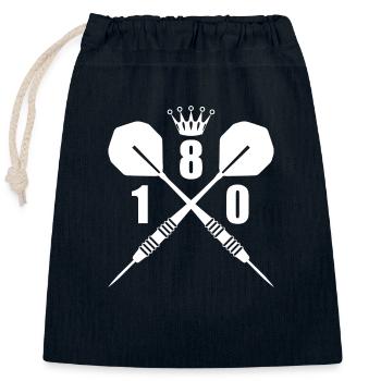 Darts Sports Fun - Closable cotton gift bag (25x30cm) - navy - Front