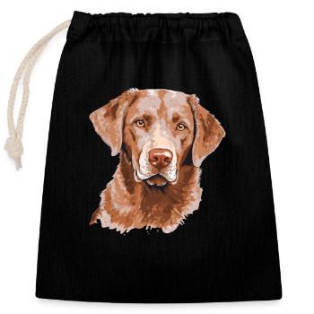 Chesapeake Bay Retriever - Closable cotton gift bag (25x30cm) - black - Front
