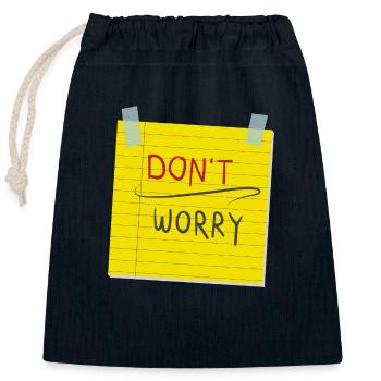 Don´t Worry - Verschließbarer Geschenkbeutel aus Baumwolle (25x30cm) - Navy - Vorne