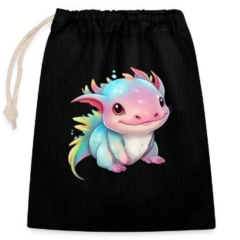 Rainbow Magic - Le mignon Axolotl V2 - Sac cadeau en coton avec cordon (25 x 30 cm) - noir - Devant