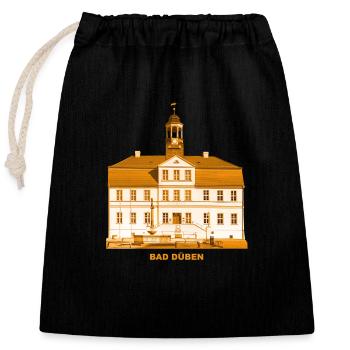 Hôtel de ville de Bad Düben Dübener Heide Kurstadt Sachsen - Sac cadeau en coton avec cordon (25 x 30 cm) - noir - Devant