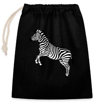 zebra Botswana Zèbre des plaines - Sac cadeau en coton avec cordon (25 x 30 cm) - noir - Devant