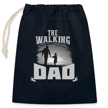 Walking dad shirt2 - Closable cotton gift bag (25x30cm) - navy - Front