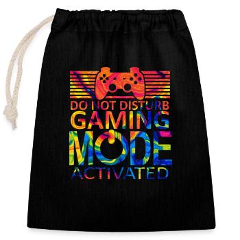 Gamer Game Play Online Computer Gaming Arcade Neon - Closable cotton gift bag (25x30cm) - black - Front