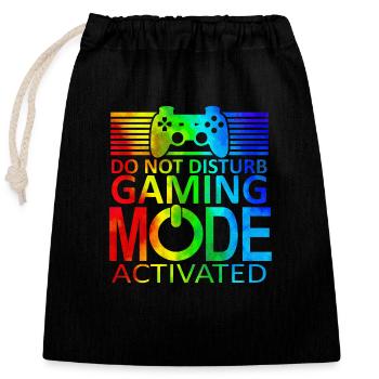 Gamer Game Play Online Computer Gaming Arcade Neon - Closable cotton gift bag (25x30cm) - black - Front