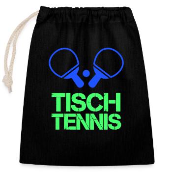 Ping-pong - Sac cadeau en coton avec cordon (25 x 30 cm) - noir - Devant