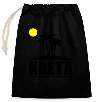 kreta - Verschließbarer Geschenkbeutel aus Baumwolle (25x30cm) - Schwarz - Vorne