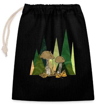 Fungi - Closable cotton gift bag (25x30cm) - black - Front