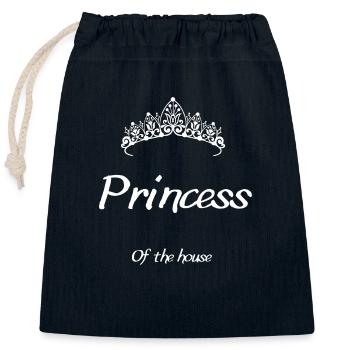 The Princess of the House - Adorable Royal Design - Closable cotton gift bag (25x30cm) - navy - Front