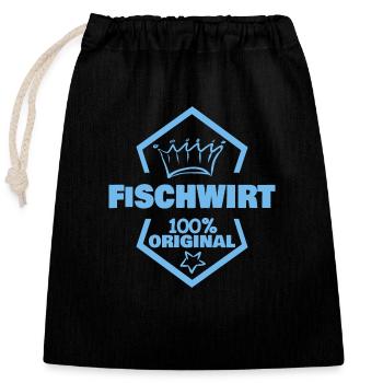 Work Fisherman - Closable cotton gift bag (25x30cm) - black - Front