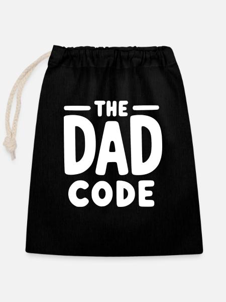 Der Papa-Code - Verschließbarer Geschenkbeutel aus Baumwolle (25x30cm) - Schwarz