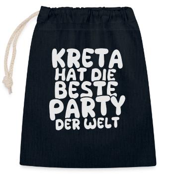 Holiday destination Crete - Closable cotton gift bag (25x30cm) - navy - Front