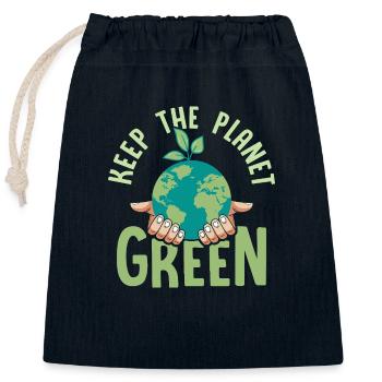 Keep The Planet Green Planet Earth Day - Verschließbarer Geschenkbeutel aus Baumwolle (25x30cm) - Navy - Vorne