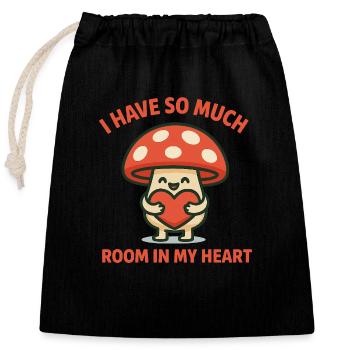 So Much Room in My Heart Cute Mushroom Pun - Closable cotton gift bag (25x30cm) - black - Front