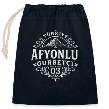 Afyon - Verschließbarer Geschenkbeutel aus Baumwolle (25x30cm) - Navy - Vorne