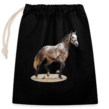 Selle Français 2 - Sac cadeau en coton avec cordon (25 x 30 cm) - noir - Devant