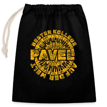 Geschenk für Pavel - Verschließbarer Geschenkbeutel aus Baumwolle (25x30cm) - Schwarz - Vorne