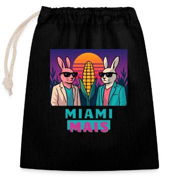 Miami Corn - Closable cotton gift bag (25x30cm) - black - Front