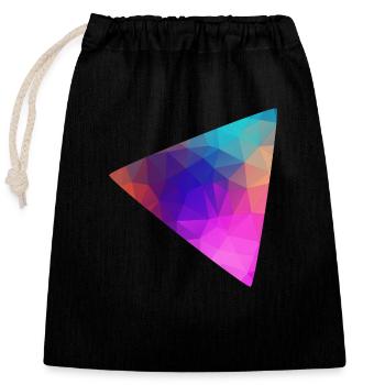 Triangle colorful - Closable cotton gift bag (25x30cm) - black - Front