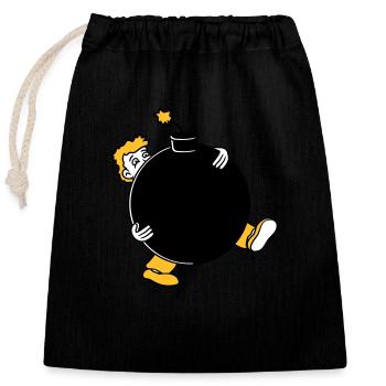 explosion de la bombe exploser tnt dynamite dangereux - Sac cadeau en coton avec cordon (25 x 30 cm) - noir - Devant