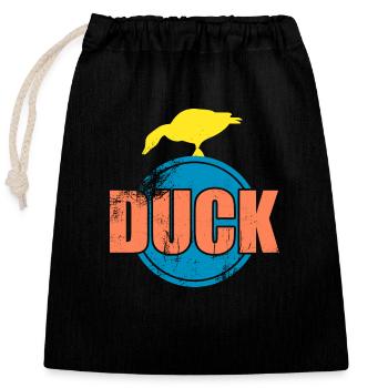 Duck - Closable cotton gift bag (25x30cm) - black - Front