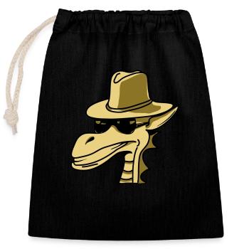 Dragon Hat sunglasses cool comic book design - Closable cotton gift bag (25x30cm) - black - Front