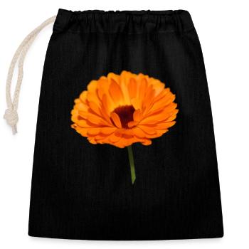 Ringelblume Ringelblumen orangene Blume Calendula - Verschließbarer Geschenkbeutel aus Baumwolle (25x30cm) - Schwarz - Vorne