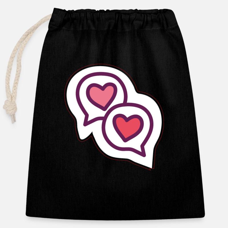 Chat - Closable cotton gift bag (25x30cm) - black