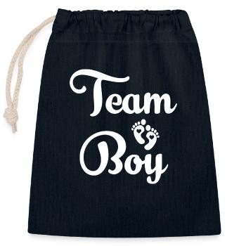 Grossesse Baby shower Babyshower Boy Girl - Sac cadeau en coton avec cordon (25 x 30 cm) - bleu marine - Devant