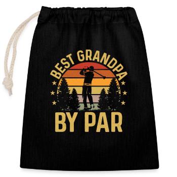 Best Grandpa By Par Golf Golfing - Verschließbarer Geschenkbeutel aus Baumwolle (25x30cm) - Schwarz - Vorne