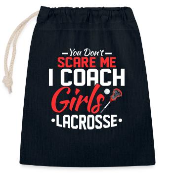 You Don't Scare Me I Coach Girls Lacrosse Woman Pl - Verschließbarer Geschenkbeutel aus Baumwolle (25x30cm) - Navy - Vorne