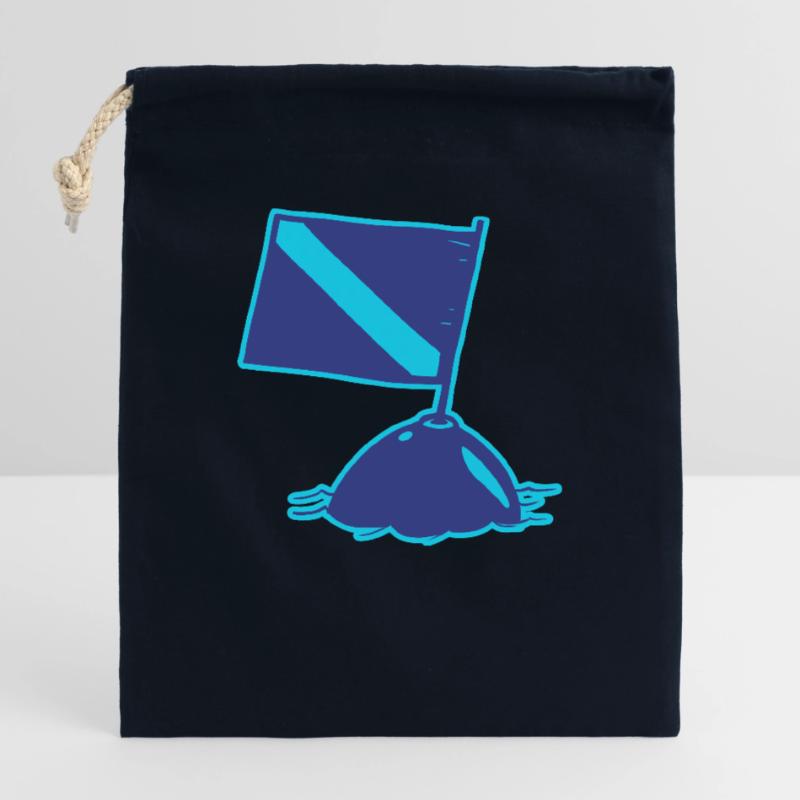Le Drapeau de Plongée Sac cadeau en coton avec cordon (25 x 30 cm)