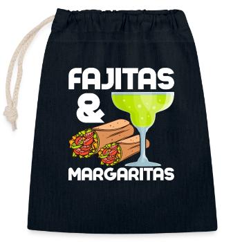 Fajitas & Margaritas Food Wrap Taco gourmand - Sac cadeau en coton avec cordon (25 x 30 cm) - bleu marine - Devant