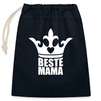 Mutter Spruch Geschenk Mama Muttertag - Verschließbarer Geschenkbeutel aus Baumwolle (25x30cm) - Navy - Vorne